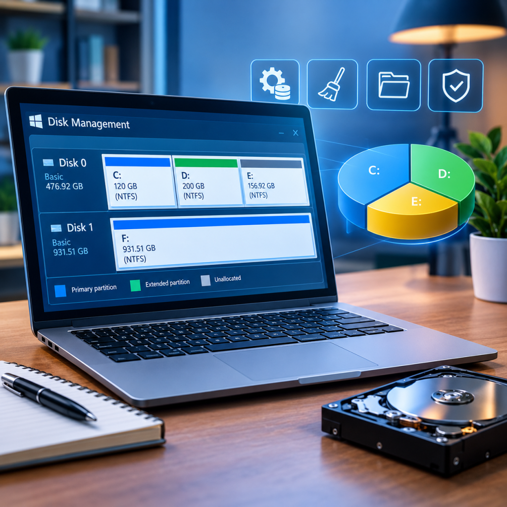 پارتیشن بندی و مدیریت فضای دیسک