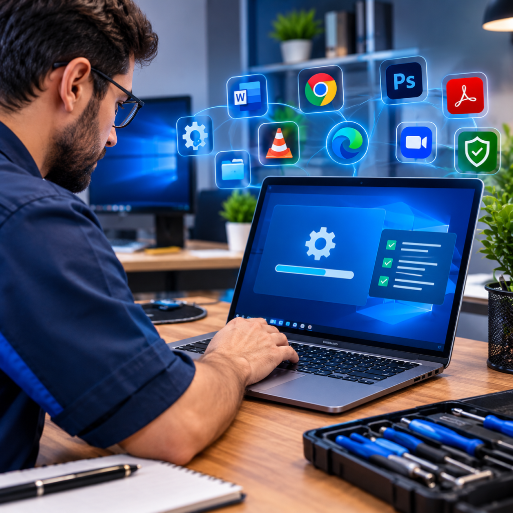 نصب نرم افزارهای کامپیوتر توسط متخصص